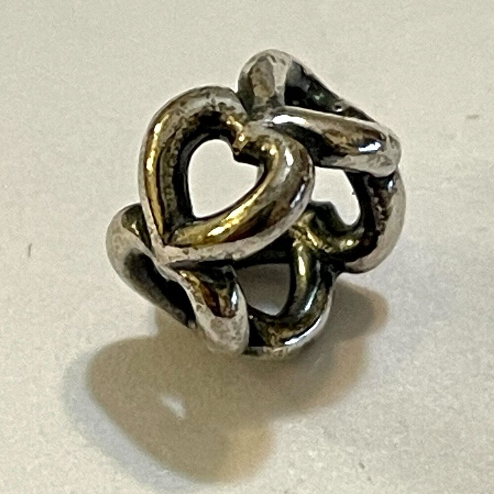 Pandora Forget Me Not Open Heart Spacer Charm 790454 Authentic 925 ALE Sterling